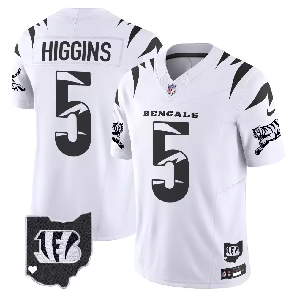 tee higgins white limited mens cincinnati bengals 2024 game jersey all stitched