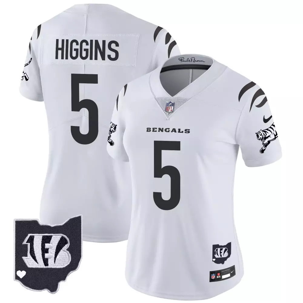 tee higgins white limited womens cincinnati bengals 2024 vapor limited jersey all stitched
