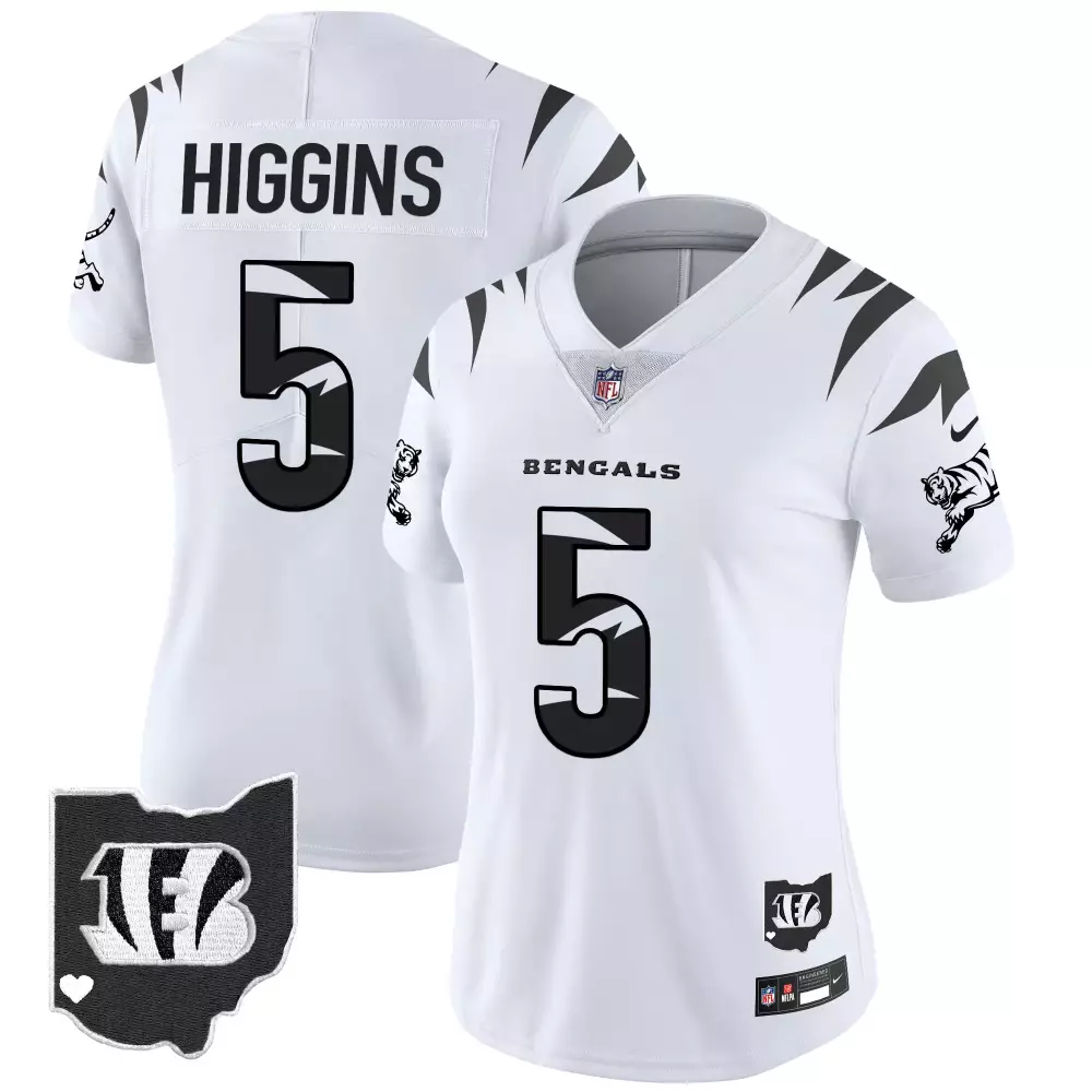 tee higgins white limited womens cincinnati bengals 2024 vapor limited jersey all stitched