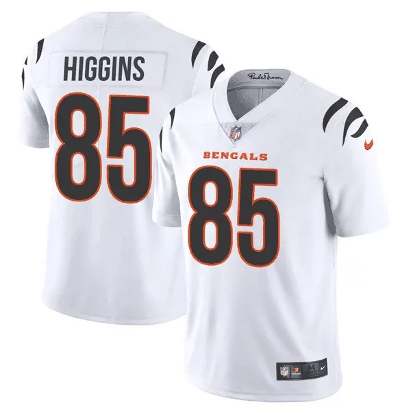 tee higgins white mens cincinnati bengals regular vapor jersey all stitched