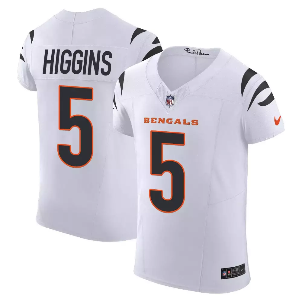 tee higgins white mens cincinnati bengals regular vapor jersey all stitched