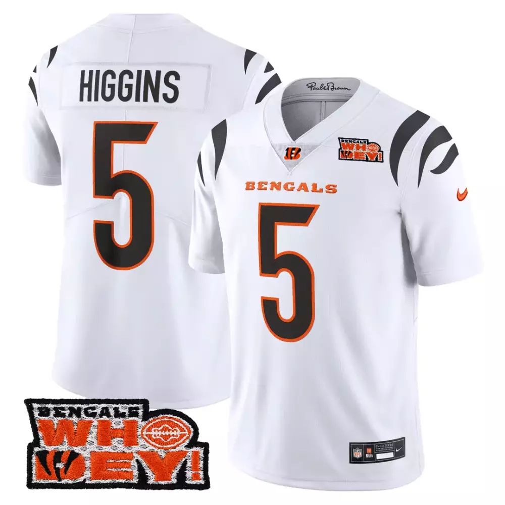 tee higgins white mens cincinnati bengals vapor premier limited jersey all stitched