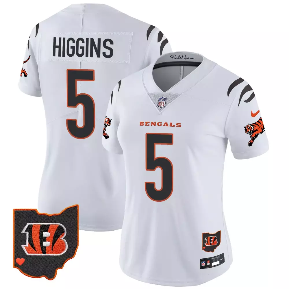 tee higgins white mens cincinnati bengals vapor premier limited jersey all stitched