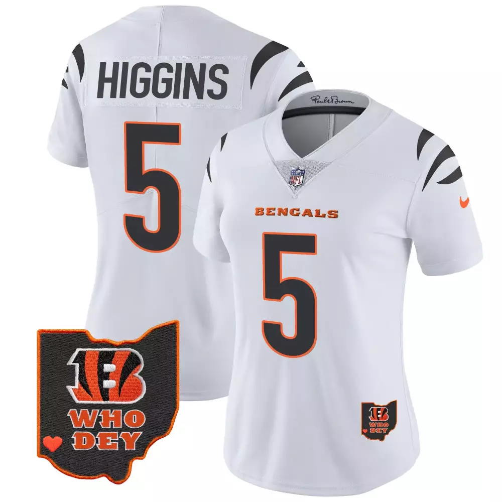 tee higgins white mens cincinnati bengals vapor premier limited jersey all stitched