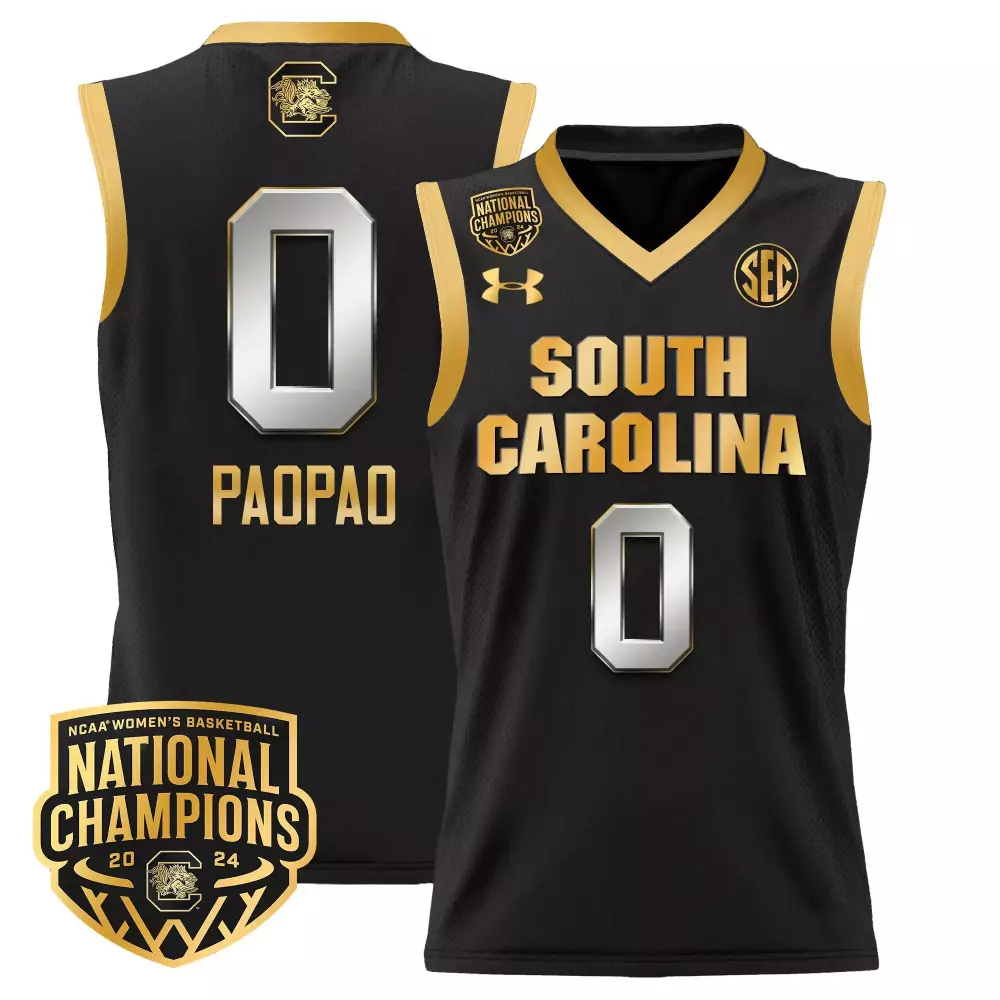 tehina paopao black gold womens size south carolina gamecocks 2024 final four basketball jersey v2 women patch all stitc