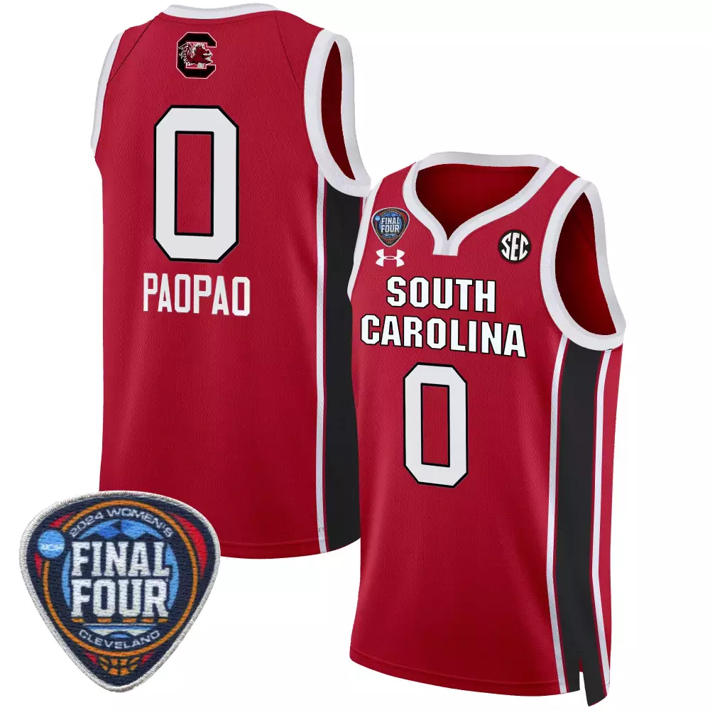 tehina paopao red mens size south carolina gamecocks 2024 final four basketball jersey v2 women patch all stitched