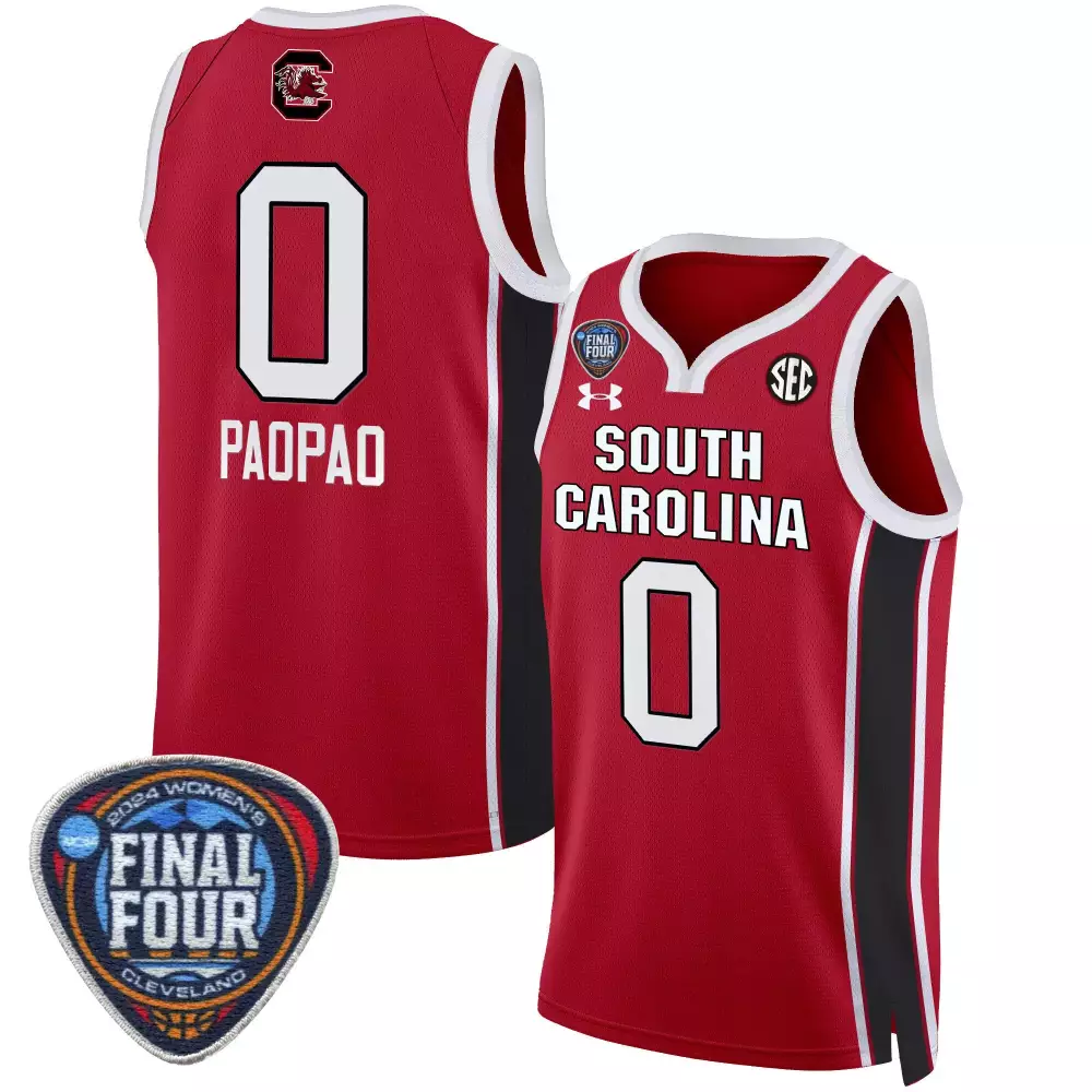 tehina paopao red womens size south carolina gamecocks 2024 final four basketball jersey v2 women patch all stitched