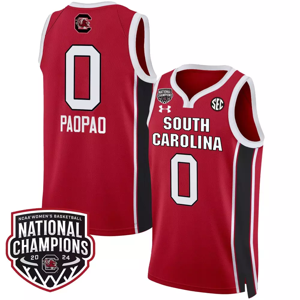 tehina paopao red womens size south carolina gamecocks 2024 final four basketball jersey v2 women patch all stitched