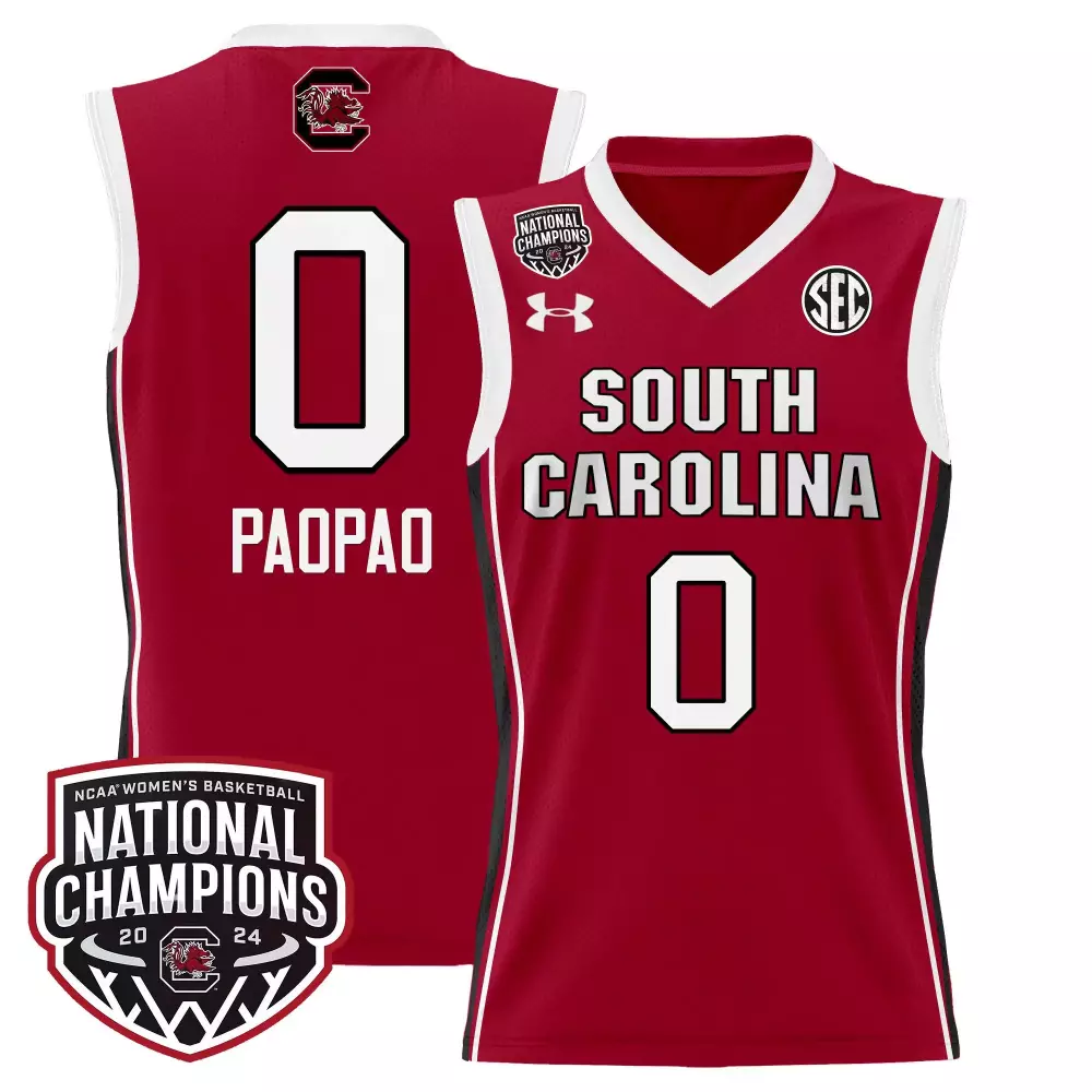 tehina paopao red womens size south carolina gamecocks 2024 final four basketball jersey v2 women patch all stitched