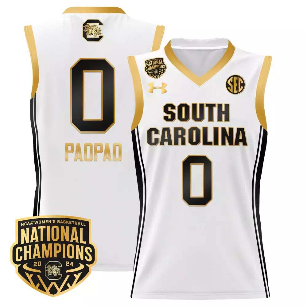 tehina paopao white gold mens size south carolina gamecocks 2024 final four basketball jersey v2 women patch all stitche