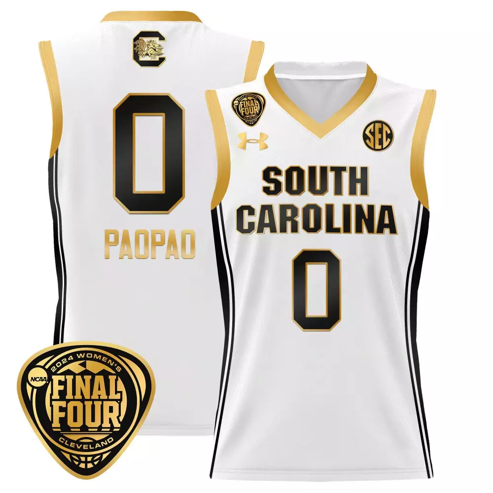 tehina paopao white gold womens size south carolina gamecocks 2024 final four basketball jersey v2 women patch all stitc