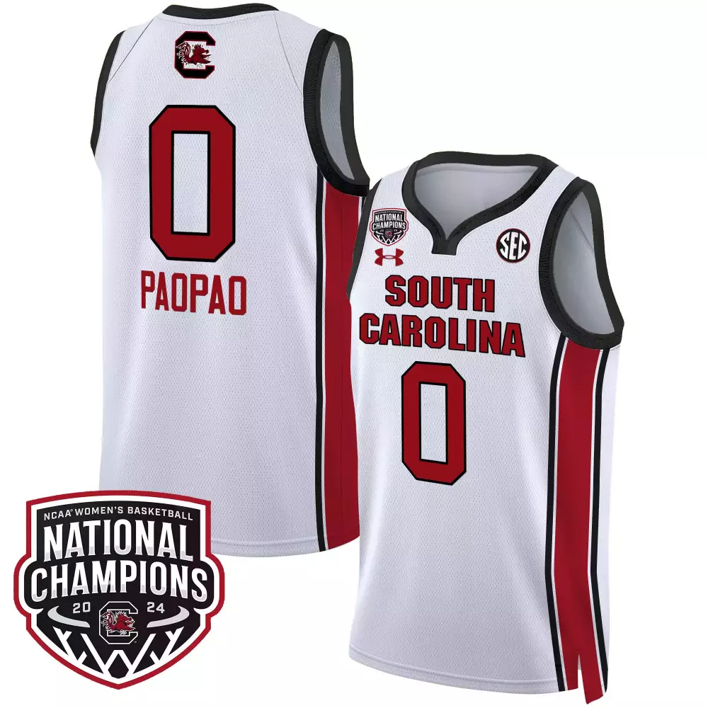 tehina paopao white womens size south carolina gamecocks 2024 final four basketball jersey v2 women patch all stitched
