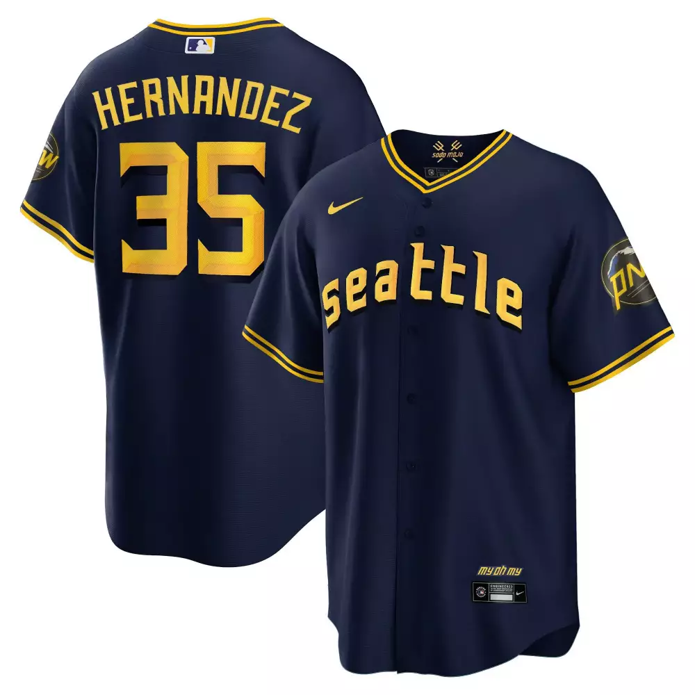 teoscar hernandez cool navy mens seattle mariners 2023 city connect collection jersey all stitched