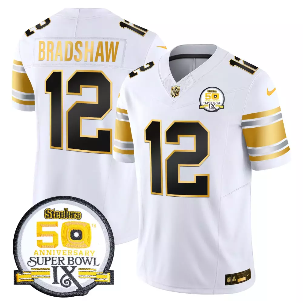 terry bradshaw gold womens pittsburgh steelers throwback 1933 patch vapor limited jersey all stitched