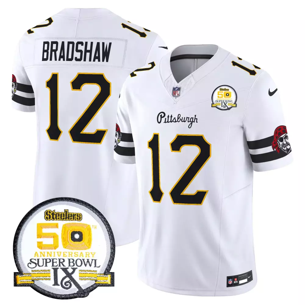terry bradshaw white gold mens pittsburgh steelers throwback 1933 patch gold vapor limited jersey all stitched