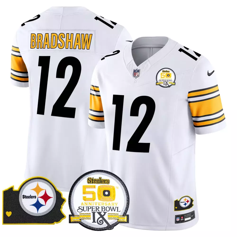 terry bradshaw white gold mens pittsburgh steelers throwback 1933 patch gold vapor limited jersey all stitched