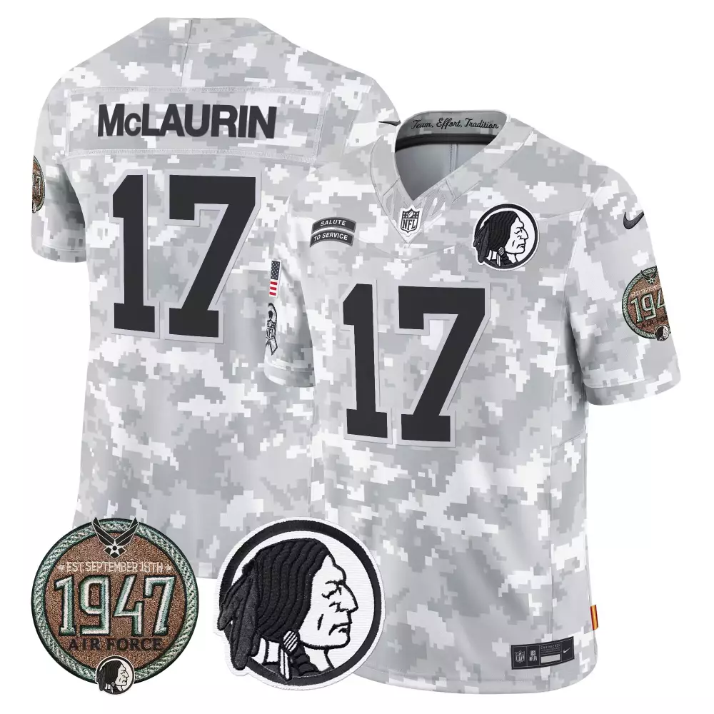 terry mclaurin air force mens washington redskins 2024 salute to service establishment year patch vapor limited jersey a