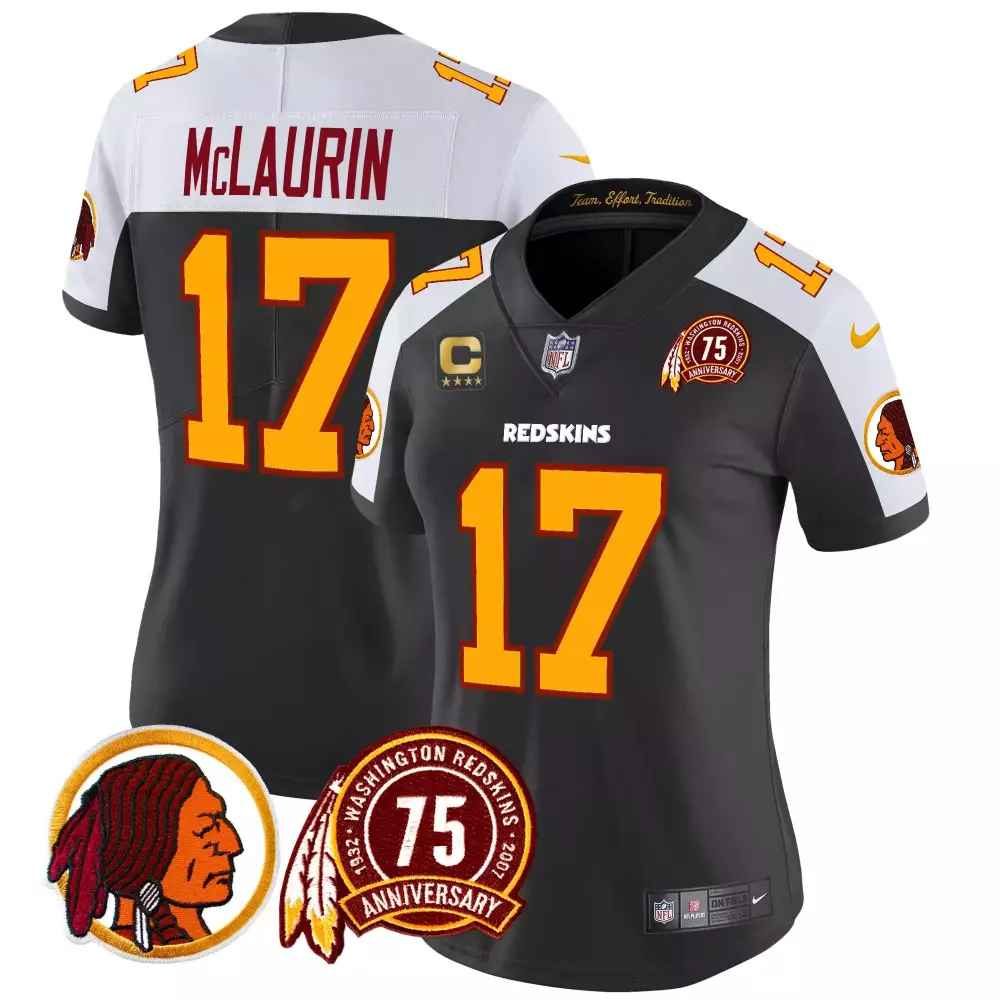 terry mclaurin black alternate womens washington redskins 75th patch throwback vapor limited jersey all stitched