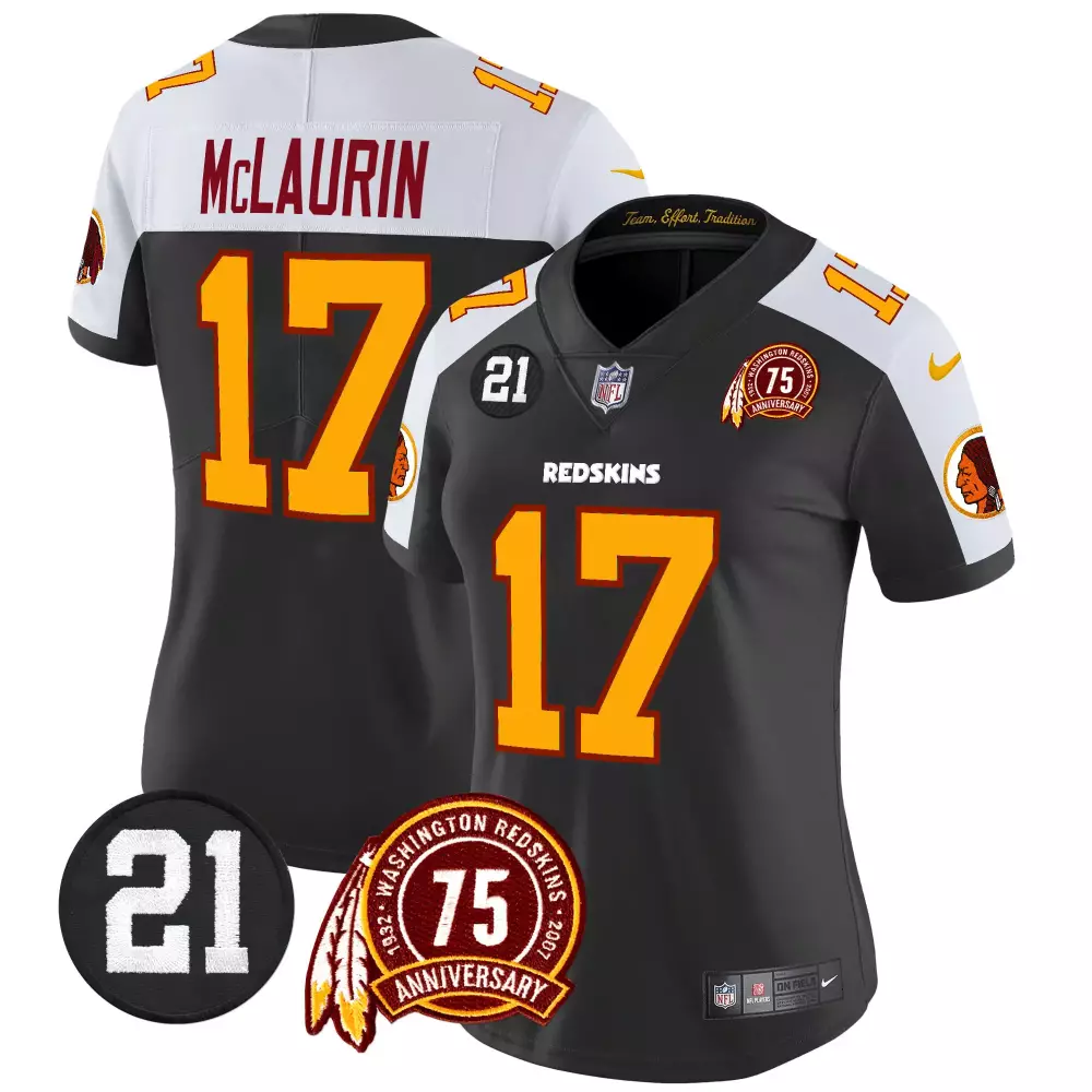 terry mclaurin black alternate womens washington redskins 75th patch throwback vapor limited jersey all stitched