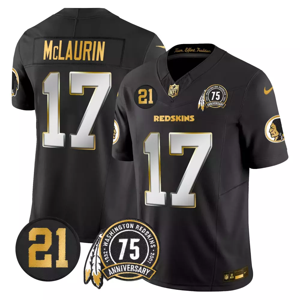 terry mclaurin black limited mens washington redskins 75th sean taylor patch gold vapor limited jersey all stitched