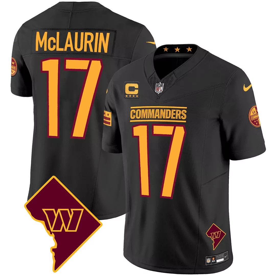 terry mclaurin black mens washington commanders washington dc map patch jersey all stitched