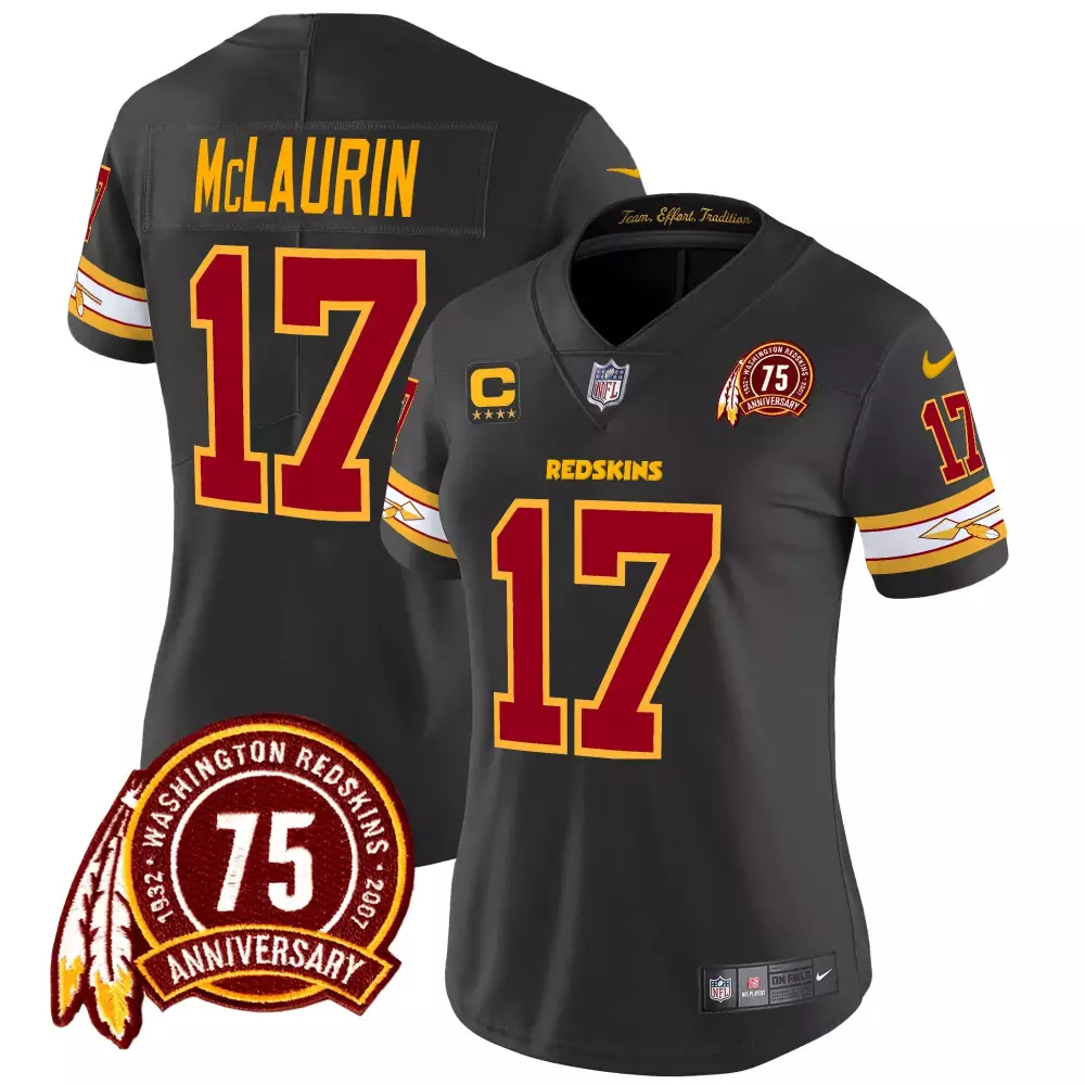terry mclaurin black womens washington redskins 75th patch vapor limited jersey all stitched