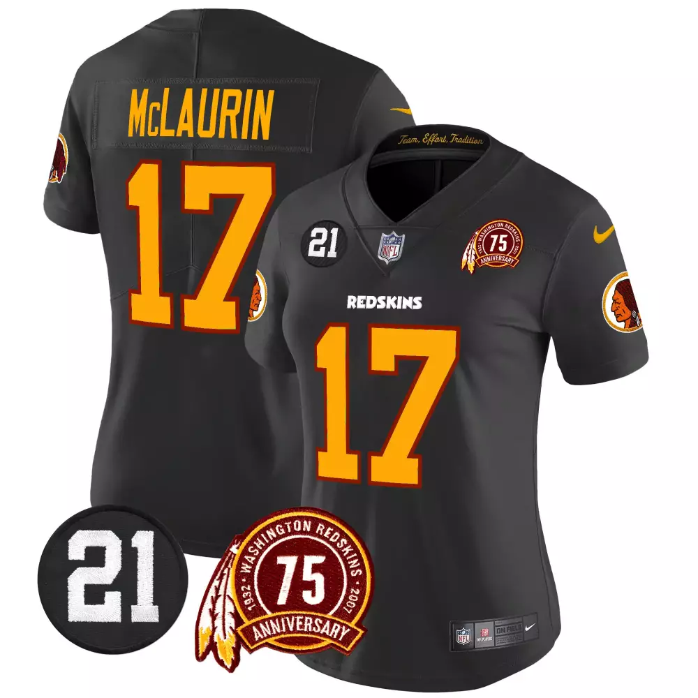 terry mclaurin black womens washington redskins 75th patch vapor limited jersey all stitched