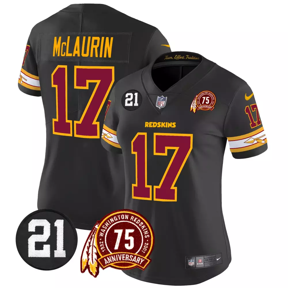 terry mclaurin black womens washington redskins 75th patch vapor limited jersey all stitched