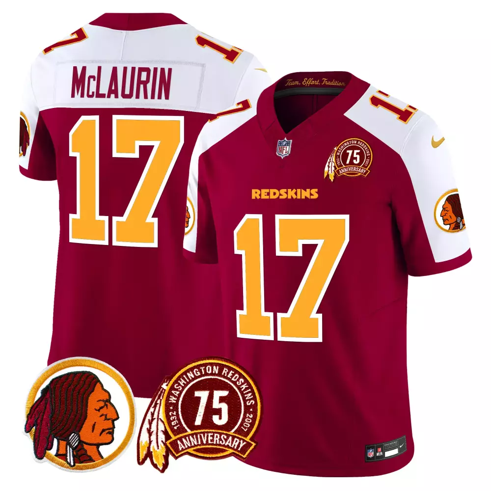 terry mclaurin burgundy alternate mens washington redskins 75th patch vapor limited jersey all stitched