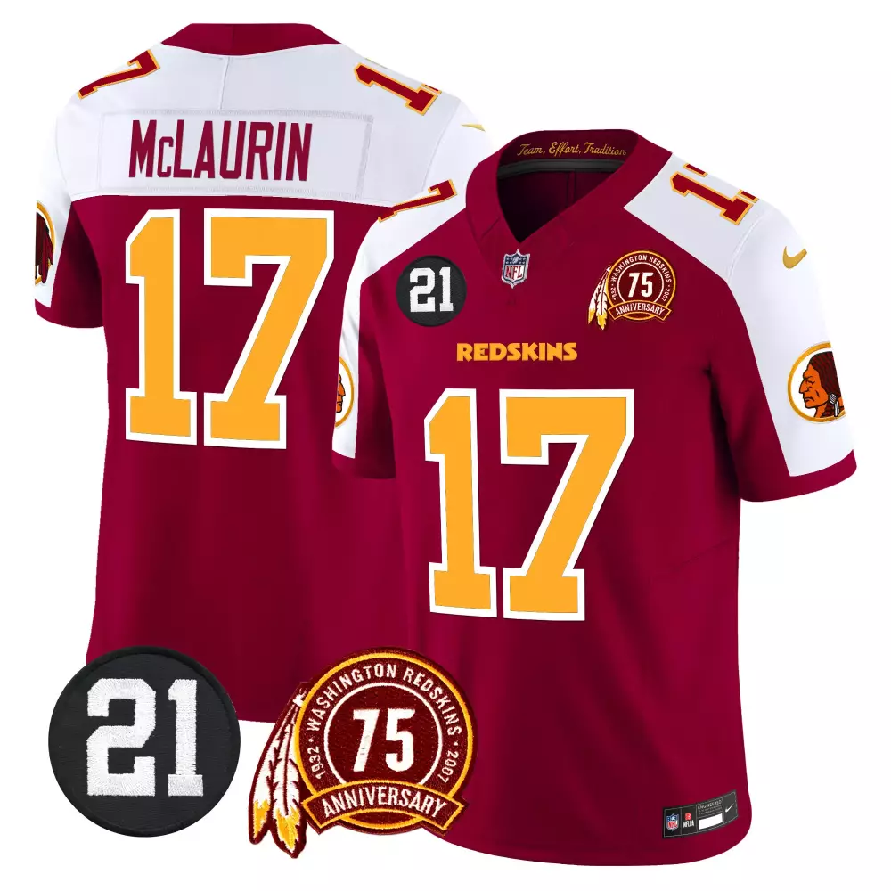 terry mclaurin burgundy alternate mens washington redskins 75th patch vapor limited jersey all stitched