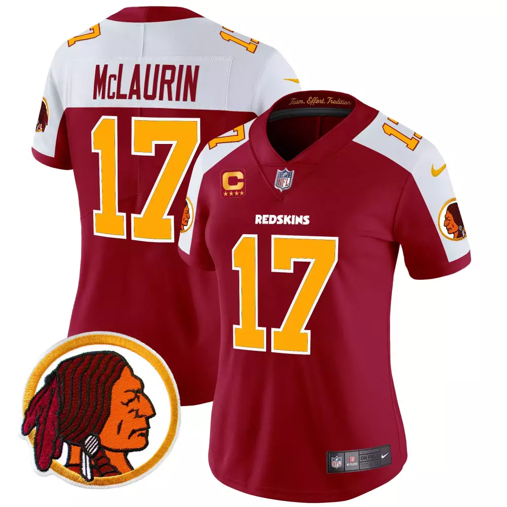 terry mclaurin burgundy alternate womens washington redskins 75th patch throwback vapor premier limited jersey all stitc