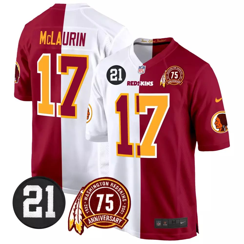 terry mclaurin half mens washington redskins 75th sean taylor patch game jersey all stitched