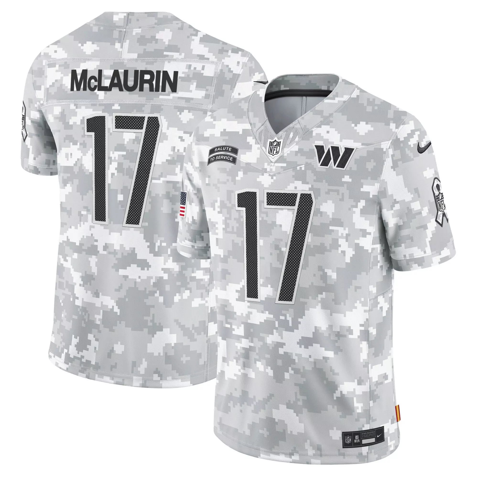 terry mclaurin men washington commanders 2024 salute to service vapor limited jersey arctic camo all stitched