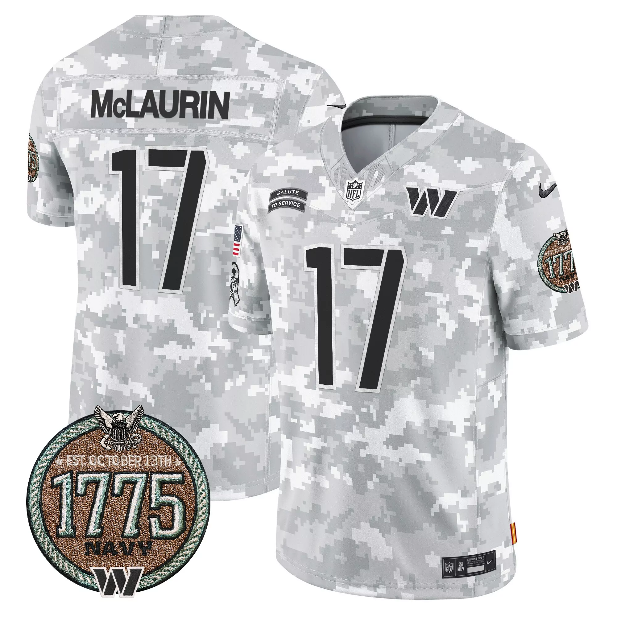 terry mclaurin men washington commanders 2024 salute to service vapor limited jersey arctic camo all stitched