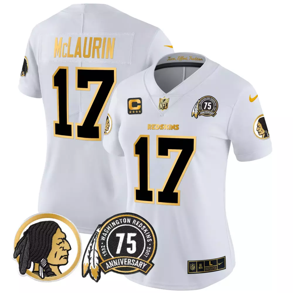 terry mclaurin white gold womens washington redskins 75th patch throwback gold vapor limited jersey all stitched
