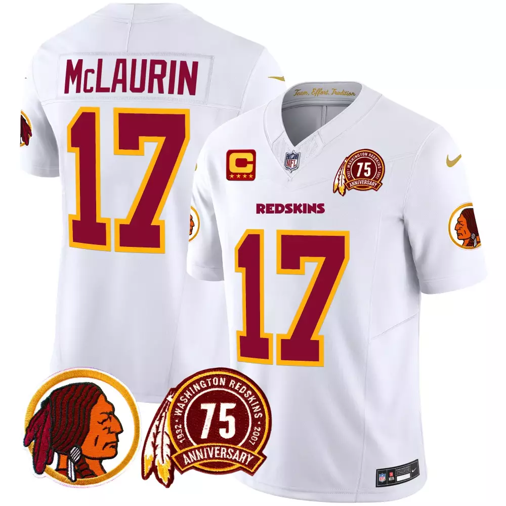 terry mclaurin white mens washington redskins 75th patch throwback vapor limited jersey all stitched