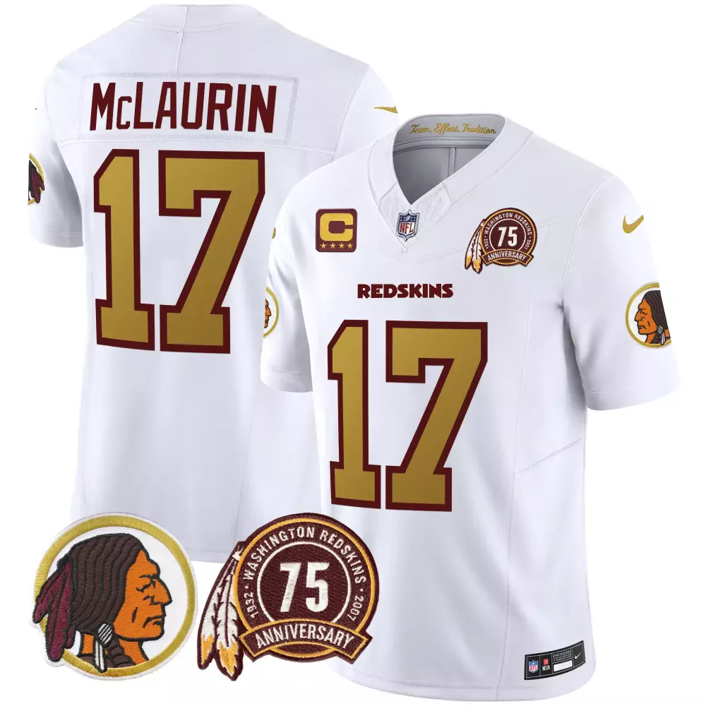 terry mclaurin white mens washington redskins 75th patch throwback vapor limited jersey all stitched