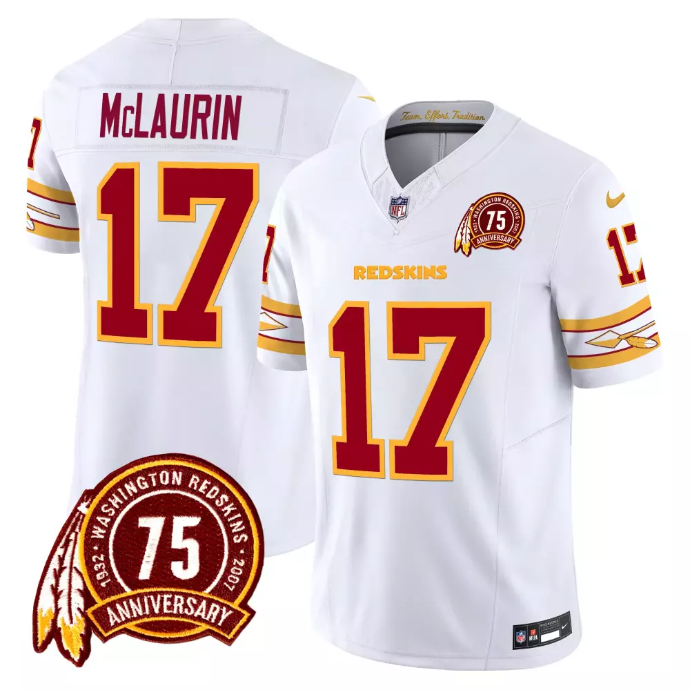 terry mclaurin white mens washington redskins 75th patch throwback vapor limited jersey all stitched