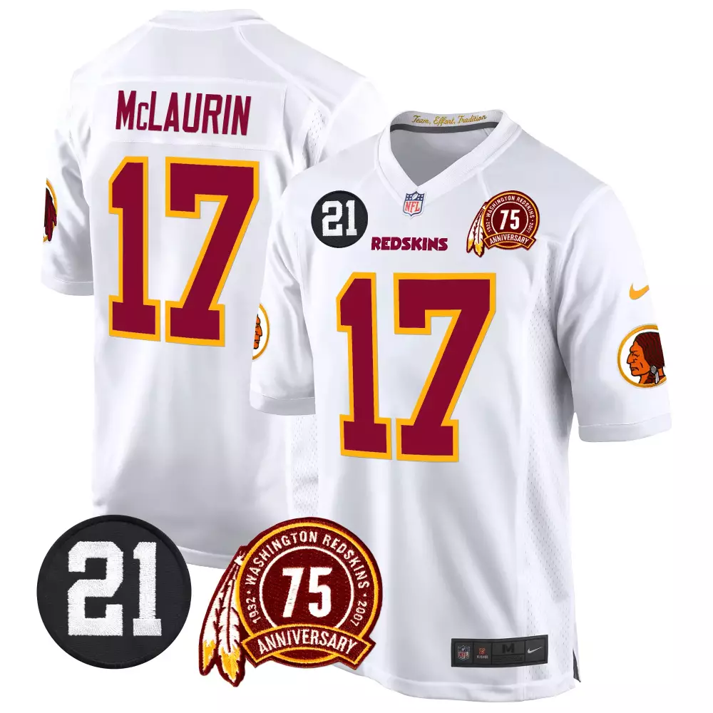 terry mclaurin white mens washington redskins 75th patch throwback vapor limited jersey all stitched