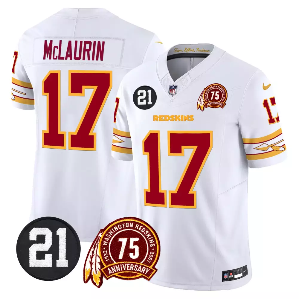 terry mclaurin white mens washington redskins 75th sean taylor patch vapor limited jersey all stitched