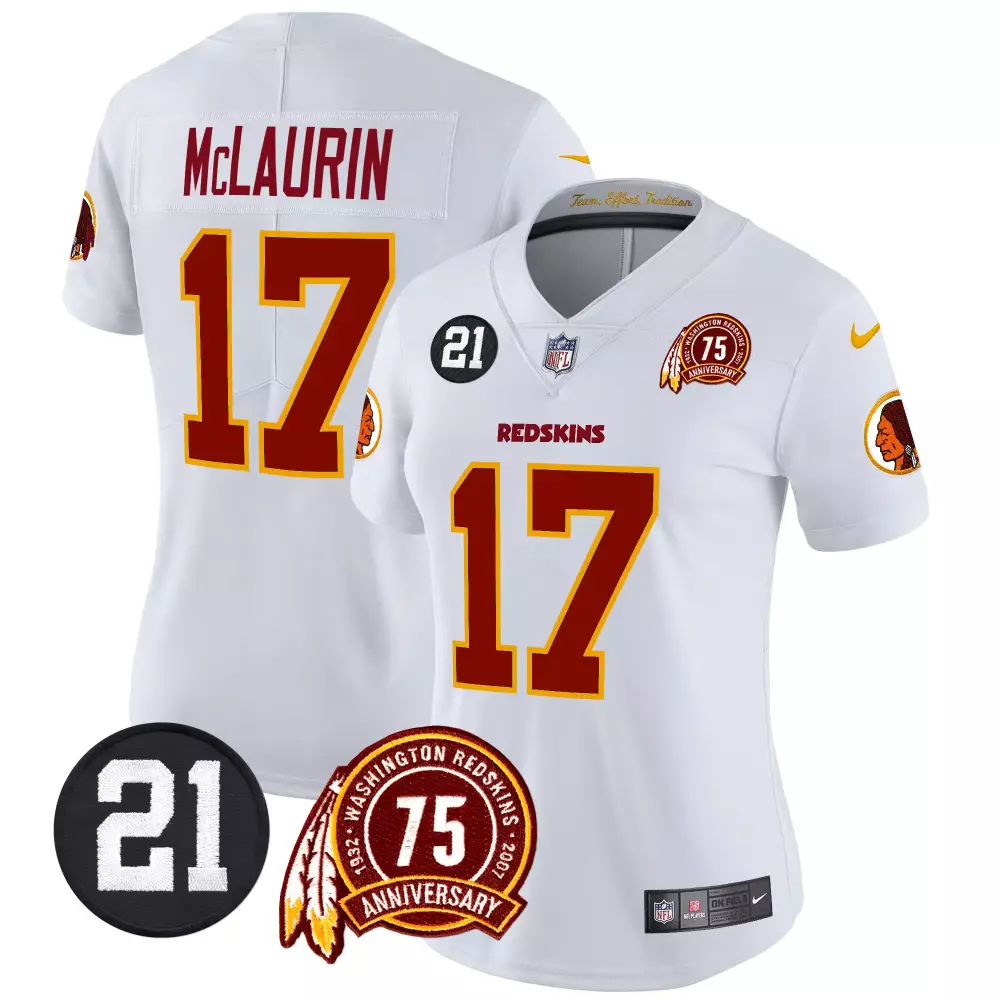 terry mclaurin white womens washington redskins 75th sean taylor patch vapor limited jersey all stitched
