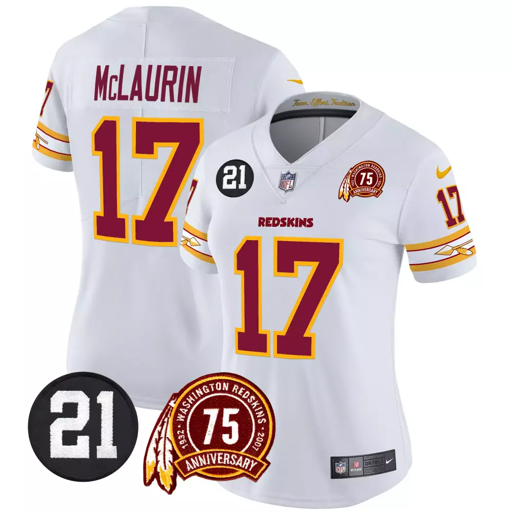 terry mclaurin white womens washington redskins 75th sean taylor patch vapor limited jersey all stitched