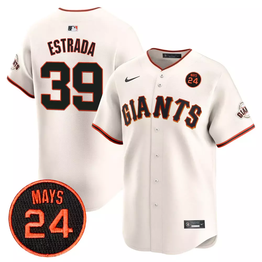 thairo estrada cream mens san francisco giants 2024 willie mays patch vapor premier limited jersey v2 all stitched