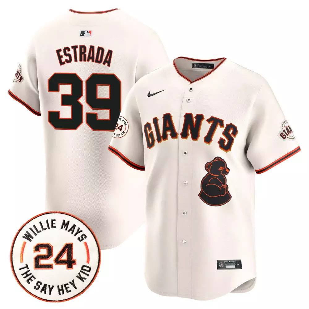 thairo estrada cream mens san francisco giants 2024 willie mays patch vapor premier limited jersey v2 all stitched