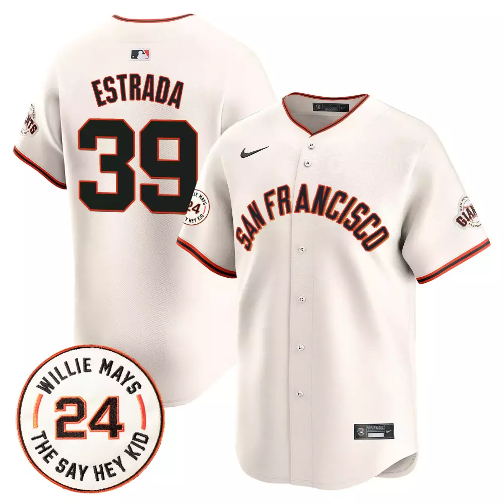 thairo estrada cream mens san francisco giants 2024 willie mays patch vapor premier limited jersey v2 all stitched