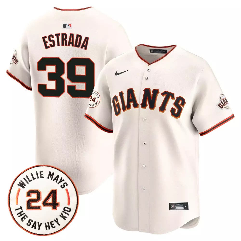thairo estrada cream mens san francisco giants 2024 willie mays patch vapor premier limited jersey v2 all stitched