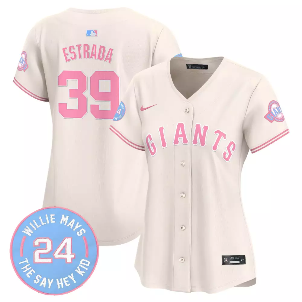 thairo estrada cream womens unisex san francisco giants bubblegum pink vapor premier limited jersey all stitched