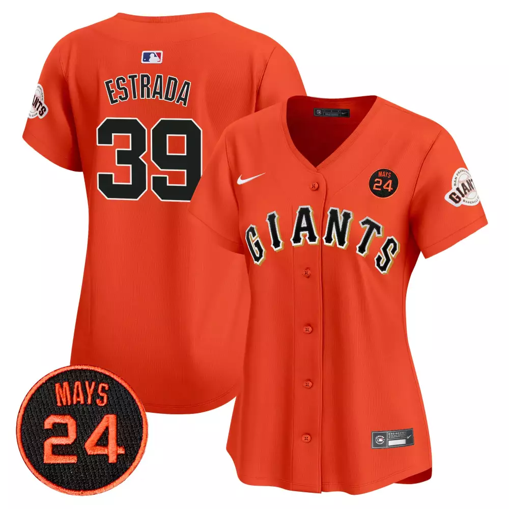 thairo estrada orange womens san francisco giants 2024 willie mays patch vapor premier limited jersey all stitched
