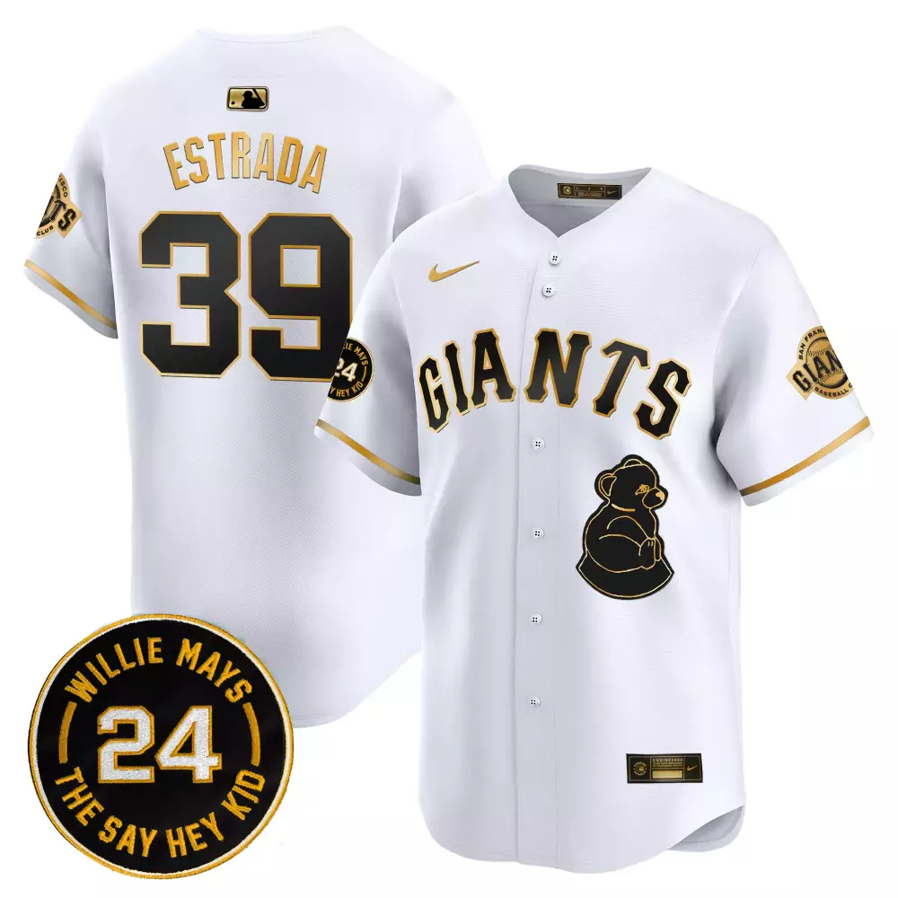 thairo estrada white gold mens san francisco giants 2024 willie mays patch vapor premier limited jersey v4 all stitched