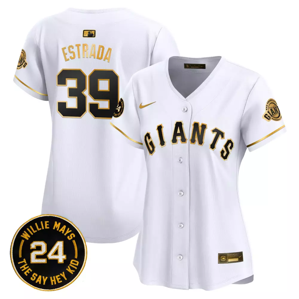 thairo estrada white gold mens san francisco giants 2024 willie mays patch vapor premier limited jersey v4 all stitched